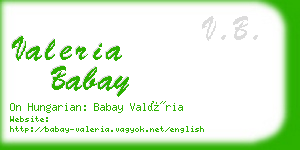 valeria babay business card